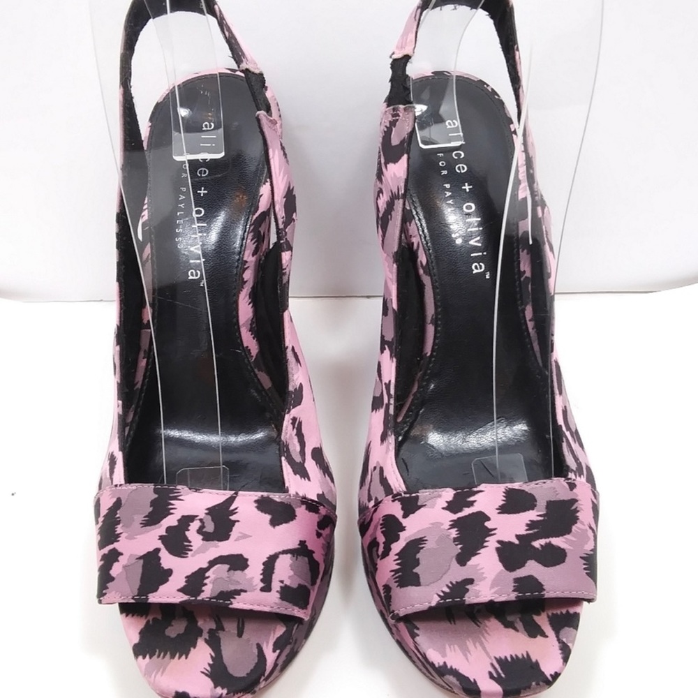 ALICE + OLIVIA PinkAnimal Print Platform Sandals Size 8.5 - Picture 3 of 8